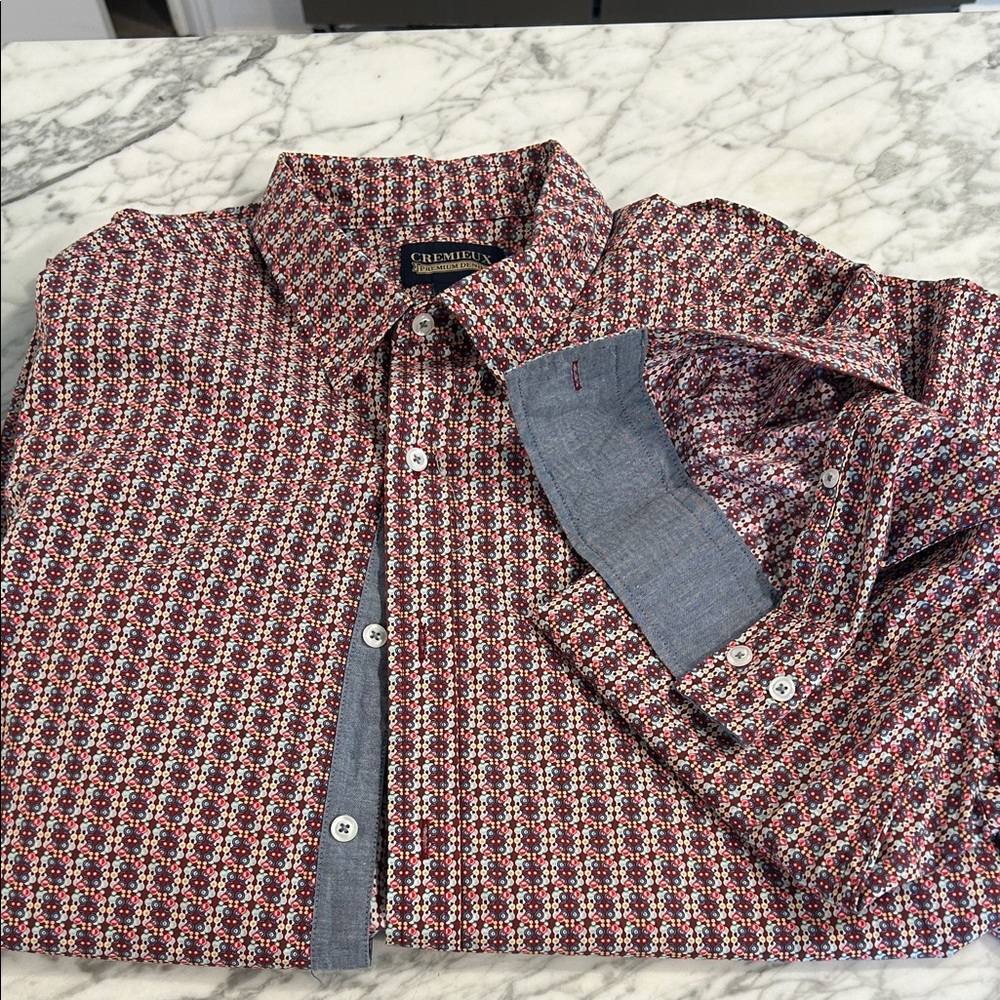 Daniel Cremieux Red and Blue Geometric Men's Shirt